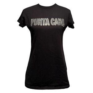 Silver Sparkle Punta Cana T-Shirt by WSA Collection, Size S